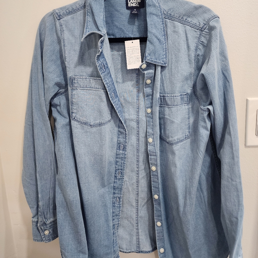Lands End Longsleeve Denim Blouse
